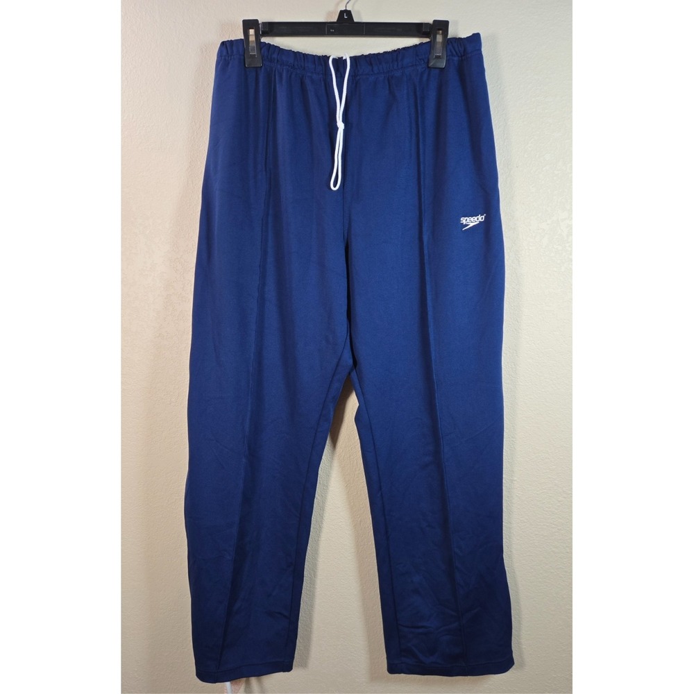 Vintage Speedo Track Pants Blue Nylon Joggers Men L Embroidered Logo 90s